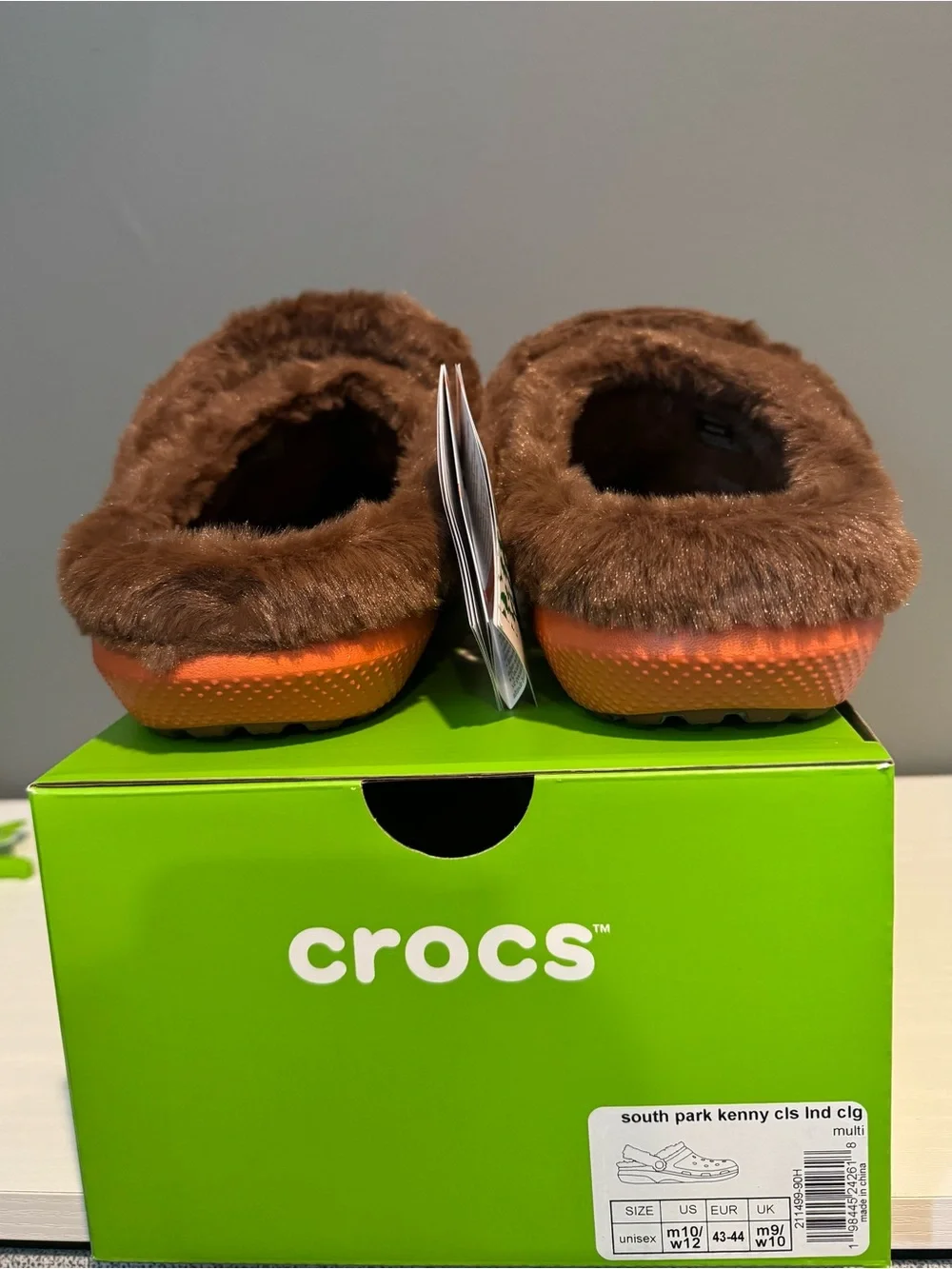 CROCS Orange Fur-Lined Clog Mules with Character Charms